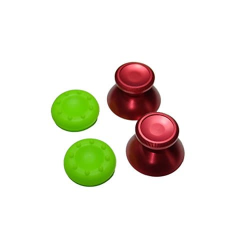 New Custom Rose Red Aluminum Alloy Metal Thumbstick Analog Stick&green Grips for Xbox 360 Controller