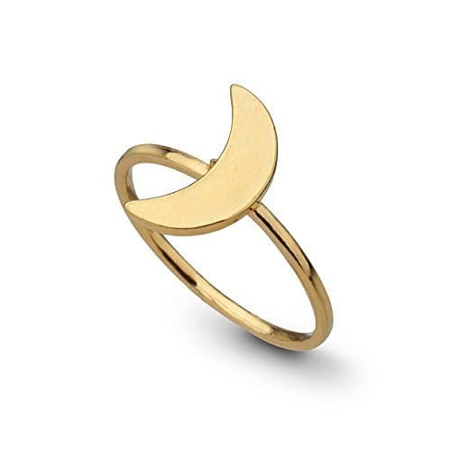14k Gold Crescent Moon Ring, Yellow Gold Solid Stacking Stackable Half Moon Jewelry
