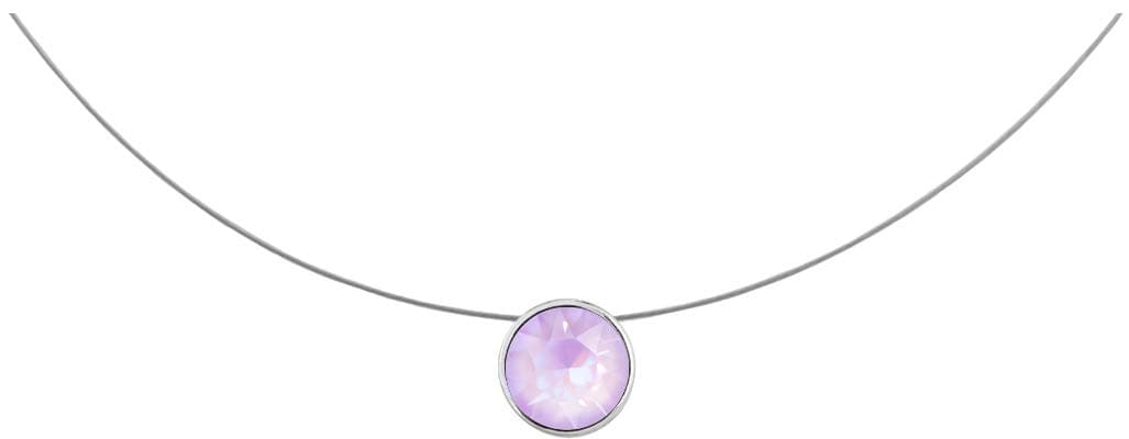 Floating Stone on Gossamer Steel Chain, 9 mm Swarovski® Chaton Stone, Silver Colour