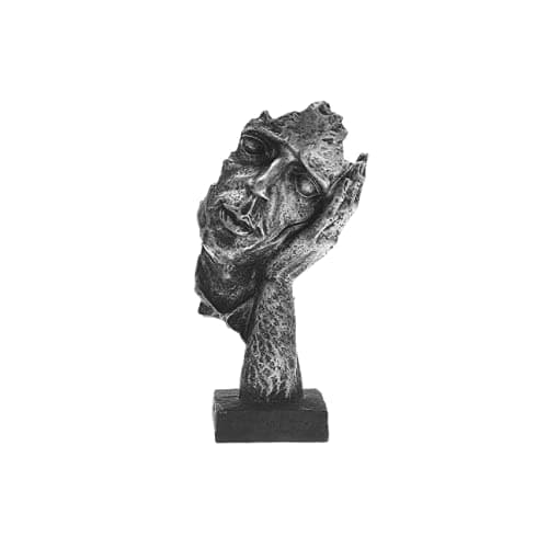 Abstract Art Silence Is Golden Series Thinker Face Off Statues Collection (15cm)