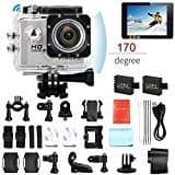 Pingko F71 Sports Action Camera,WIFI Full HD 1080P 30fps 12MP 2.0" LCD Screen 170 Degree Wide Angle Lens Underwater Diving Camera with 2pcs Batteries