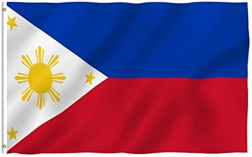 ANLEY Fly Breeze 3x5 Foot (90 X 150cm) Philippines Flag - Vivid Color and UV Fade Resistant - Canvas Header and Double Stitched - Filipino Philippine National Flags Polyester with Brass Grommets