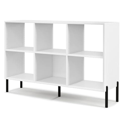 6 Cube Storage Organizer Bookcase, 3-Tier Wood Open Bookshelf with Metal Legs, 5-Position Adjustable Display Shelf & Anti-Tipping Device, Freestanding Organizer for Home, Office & Living Room