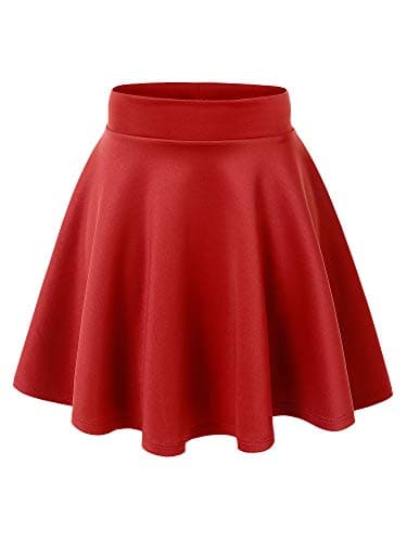Women's Basic Versatile Stretchy Flared Casual Mini Skater Skirt XS-3XL Plus Size