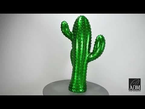 ADM - 'Cactus 2 large' - Resin Pop Art sculpture with metal effect - Green - H68 cm