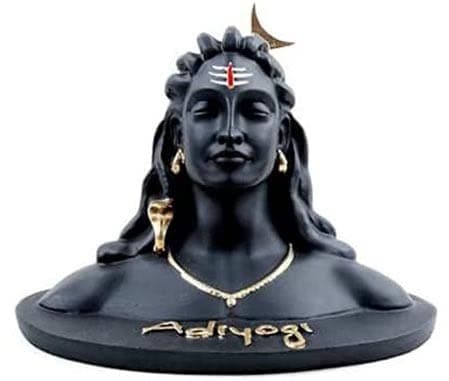 Generic Sk Craft Adiyogi Shiv Shankar Murti Statue For Car Dashboard, Pooja Mandir And Home Decor (Matte Black, Big Size)(Resin, Pack Of 1)
