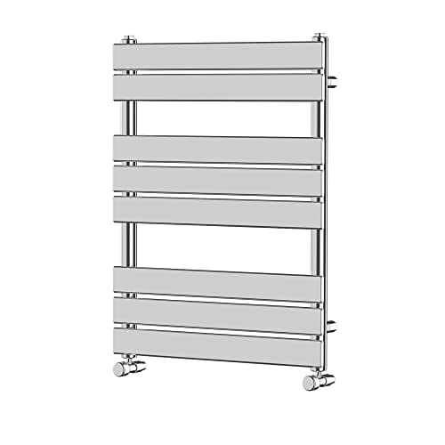 NRG 800 x 600 mm Designer Flat Panel Heated Towel Rail Radiators Chrome Bathroom Radiator