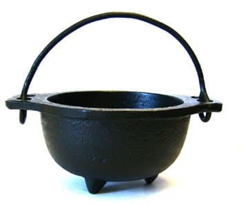 New Age Imports, Inc. Cast Iron Cauldron, Ideal for Smudging, Incense Burning, Ritual Purpose, Decoration, Candle Holder (4" Diameter Handle to Handle, 2.5" Inside Diameter)