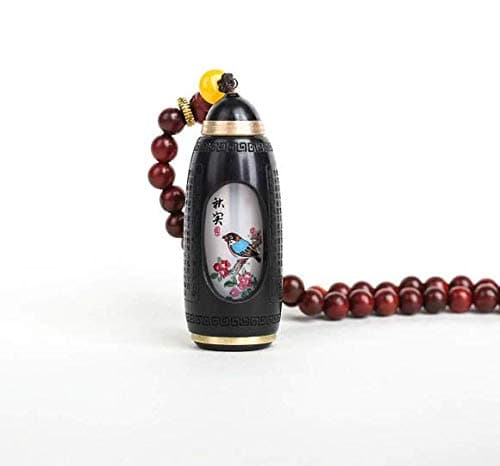 Non corrosive perfume gift hot New Micro Snuff Snorter with Protected Life Amulet Snuff Bottle Metal Spoon Snorting Snorter Bullet EDC Ebony Blackwood Portable Fragrance Case Container (Lection) Memorial Ashes with free Mask