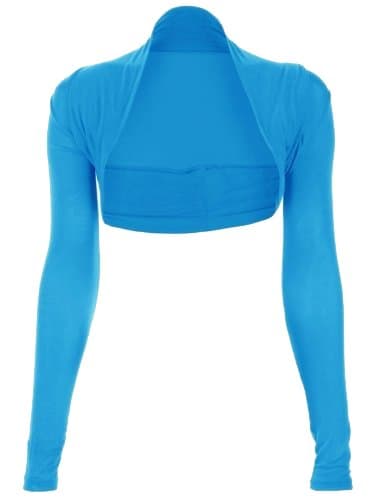 Style Womens Jersey Long Sleeved Shrug (ONE SIZE 6-12, TURQUOISE)