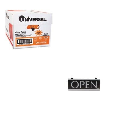 KITUNV21200USS4246 - Value Kit - Headline Signs Century Series Reversible Open/Closed Sign (USS4246) and Universal Copy Paper (UNV21200)