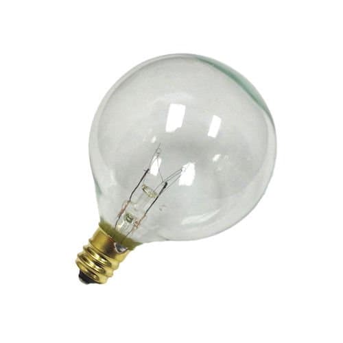 Sival G50 Globe Light Bulb, 7 Watts, Candelabra (E12) Base, 2" Diameter, Pack of 25 (G16-1/2), Clear