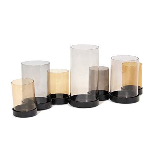 Westcharm 8PC Bubbles Hurricane Candle Holder Set for 7 Candles with Tinted Glass Inserts Product SKU: CL221763