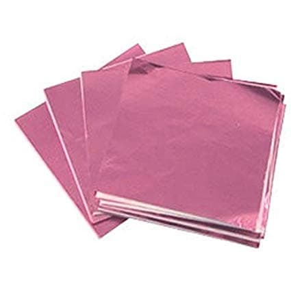 Candy Molds N More 3 x 3 inch Light Pink Confectionery Foil Wrappers, 500 Sheets