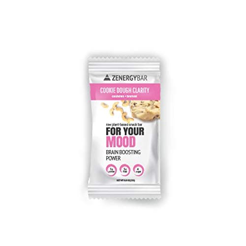 Cookie Dough Clarity Zenergy Bar – Low Sugar Health Bar - Nuts Protein Nutrition Chocolate Bar – Organic Plant Based Gluten Free Breakfast Energy Snack Bite for Your Mood (Box of 12) Vegan