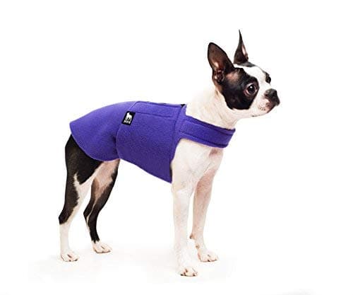 SKAYA Adjustable Dog Coat, Warm Fleece Lined Jumper Vest is Windproof and Water Repellant (Purple) S