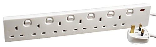 Aerials 6 Way 2 m Individual Switched Extension Lead