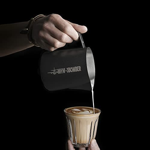 MHW-3BOMBER Espresso Steaming Pitcher Milk Frothing Pitcher Stainless Steel Milk Coffee Cappuccino Latte Art Barista Cup (5.0 Matte Black, 13.5oz/400ml), P5031B