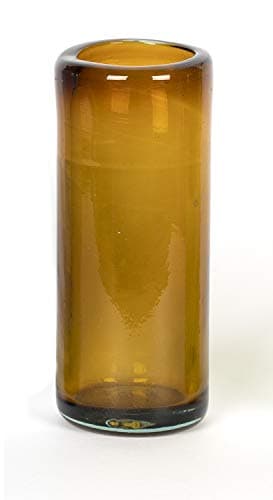 Small Round vase, Recycled, handblown Glass (15x6cm) - Amber