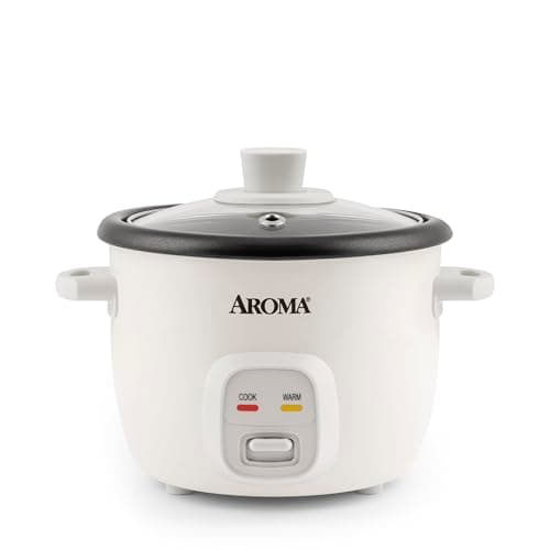 Aroma Housewares 4 Cup (Cook) / 1 Quart Rice and Grain Cooker (ARC-302NG), White