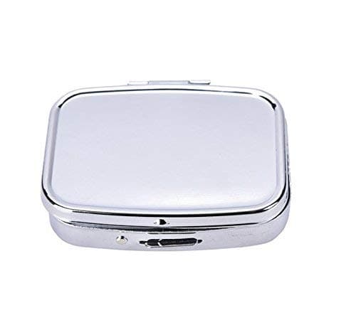 2Pcs Square Pill Box Travel Daily 2 Compartment Pill Container Small Am Pm Reminder Tablet Organiser Storage Case for Handbag Pocket Purse Vitamin Holder