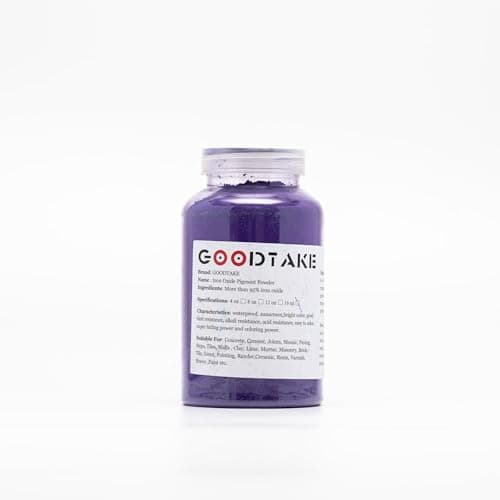 GOODTAKE Concrete Pigment, Purple Iron Oxide Pigment Powder, Concrete Cement Dye Color Pigment for Pastel Tile Paint Concrete Cement Mortar Grout (Purple, 16 oz)