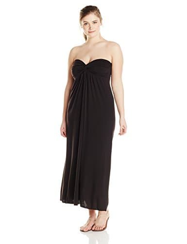Star Vixen Women's Plus Size Strapless Twistfront Sweetheart Maxi Dress