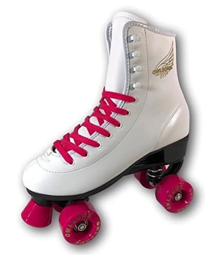 Owlsome Classic High Top Boot Style Soft Faux Leather Roller Skates for Adult & Youth