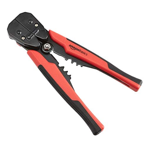 Amazon Basics Wire Stripper, Auto-Adjusting, Red, Black