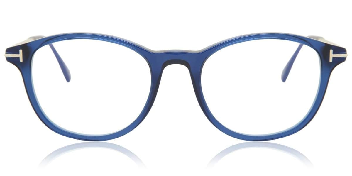 Eyeglasses FT 5553 -B 090 Shiny Transparent Blue, Palladium/Blue Bloc, 50-19-145, Shiny Transparent Blue, 50-19-145