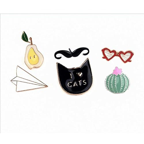 Tidy Patch Brooch Pin Set Cute Brooches Patches for Clothes/Bags/Backpacks/Jackets(6 Pieces)