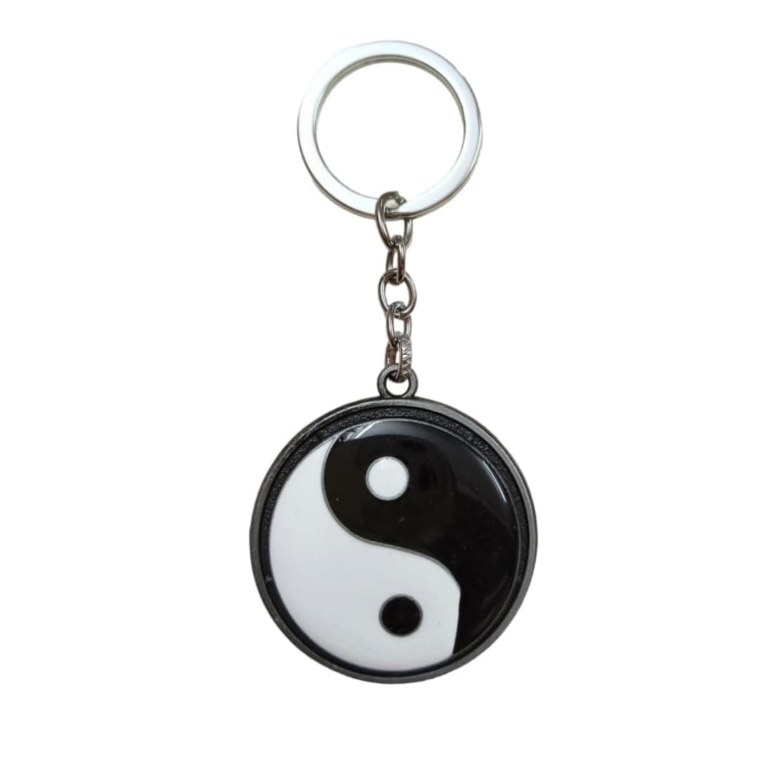 Yi & Yang 360 Degree Rotating Solid Metal Keychain