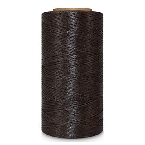 Leather Sewing Thread Stitching String - DIY Craft Flat Waxed Cord 284 Yards (Dark Coffee)