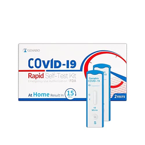 Genabio COVID-19 Rapid Self-Test Kit 15 Minute Results, Non-Invasive Short Nasal Swab, Easy to Use, Reimbursable by Most Payers (2 Pack Pallet)