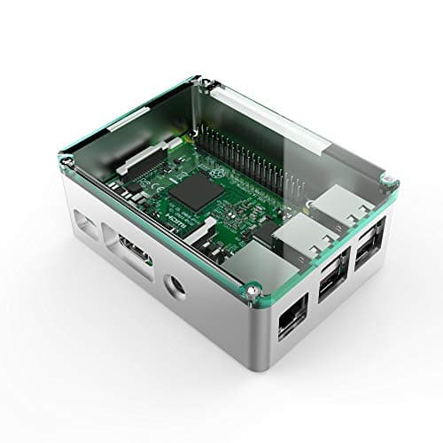 anidees AI-PI-SG-Plus Aluminium Case for Raspberry Pi3 B/B+ with on/Off USB Cable- Silver