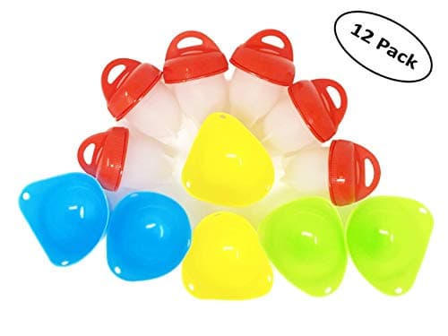 Egg Cooker & Poacher Cup 12 Set Combo | Durable Plastic, Airtight Lids, BPA Free Silicone, Stackable Design | Prepare Perfect Hard Boiled Eggs Without Shells, Omelets, Eggs Benedict, Scrambled (Combo)