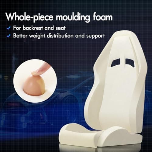 ELFORDSON 2-point Massage Gaming Chair with XL Lumbar Cushion Headrest Footrest, Comfy Computer Office Chairs Tall Back Heavy Duty for Home Office, Grey and Black