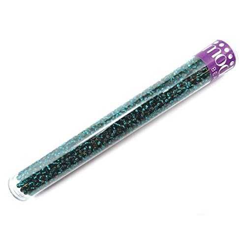 Mode International RSB10-57711 5.5-Inch Round Seed Beads Tube, 10/0 Teal Silver Lined