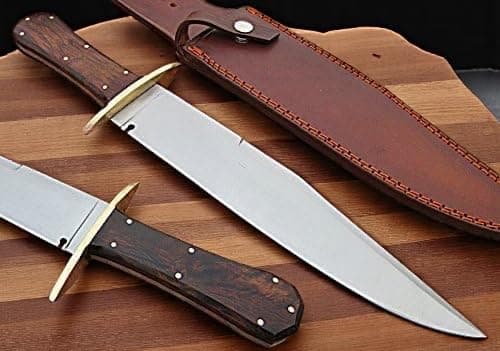 Poshland Custom Handmade D2 Steel 15.00 Inches Hunting Knife - Beautiful Rose Wood Handle (REG -1118)