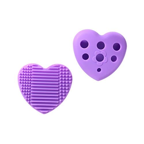 Makeup Brush Cleaner by Huemi Beauty | Holder Silicone Pad/Mat | Multi-Color Heart-Glove Shaped Essential Design for Cleaning and Drying