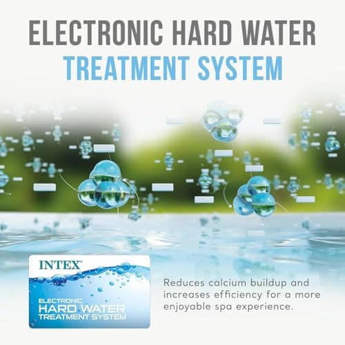 Intex 28431EP PureSpa Plus Bubble Massage Spa Set, Includes Energy Efficient SPA Case, 2 Contoured Headrests, LED Light, Sleeps 6 Persons, 85" x 28"