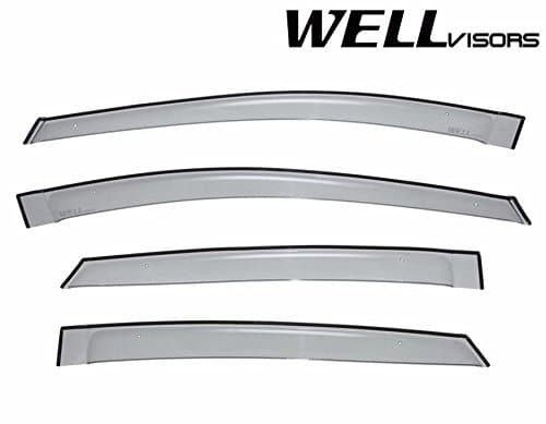 WellVisors Side Window Wind Deflector Visors - Made for and Compatible with Prius 2004 2005 2006 2007 2008 2009 Premium Series