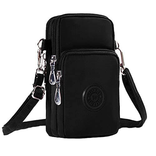 Women's Cross Body Phone Bag Small Over Shoulder Bags Waist Pack Lightweight Waterproof Sports Sling Bag with Detachable Adjustable Wide Strap & Armband Neck Strap for Ladies Girls