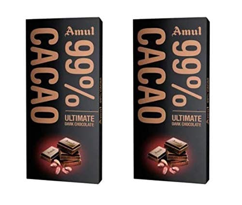 Amul 99% Dark Chocolate, 125g Pack of 2