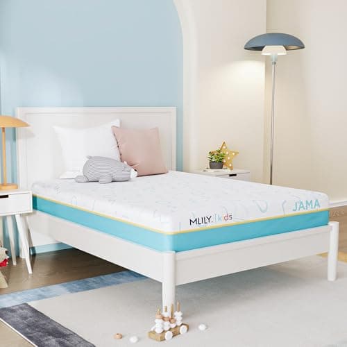 MLILY JAMA 5 Inch Kids Twin Size Mattress, Memory Foam Medium Firm, Made in The USA of US Foam and Global Materials, CertiPUR-US Certified, 75x38x6, Blue