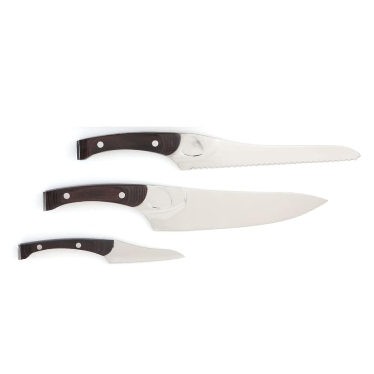 KNORKPakkwood Cutlery Chef Knife, 3 Knives Starter Set, Silver