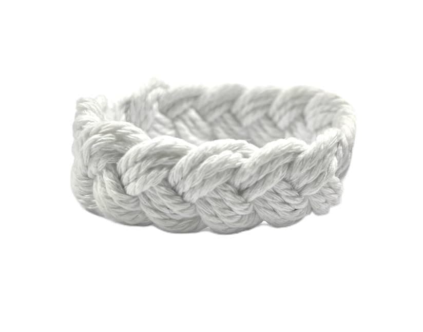VMAXTANKSWorld End Imports White Cotton Sailor Knot Bracelet (Large)
