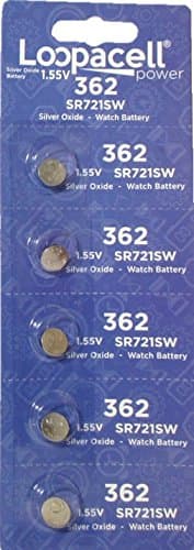 LOOPACELL 362-361 1.55v 362/361 Battery (SR721SW) Pack of 5 Batteries