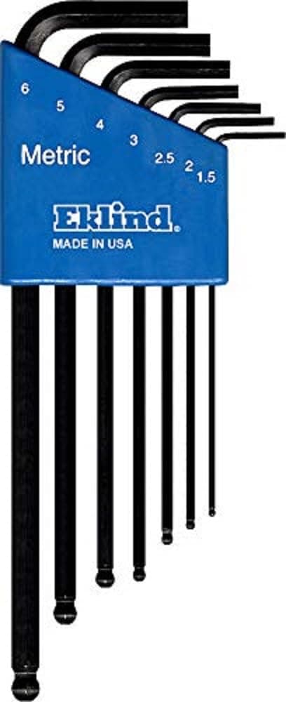 EKLIND 13607 Ball-Hex-L Key allen wrench - 7pc set Metric MM sizes 1.5-6 Long series