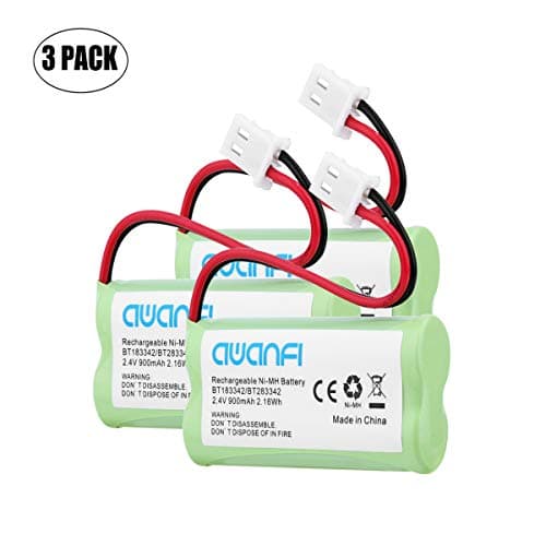 AWANFI 2.4V 900mAh Ni-MH Rechargeable Battery Pack Compatible with BT183482 BT283482 CS6114 CS6419(3 Pack)